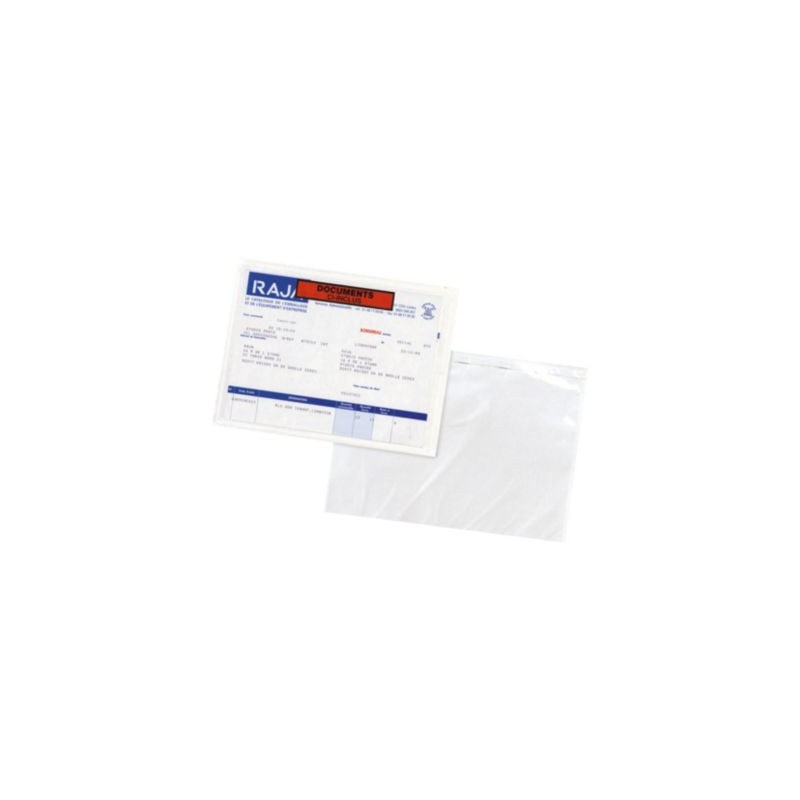 Pochette porte-documents adhésive RAJA Eco documents ci-inclus 130x105 mm - Paquet de 1000