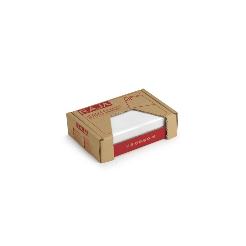 Pochette porte-documents adhésive transparente en mini-colis RAJA Eco 165x115 mm - Paquet de 250