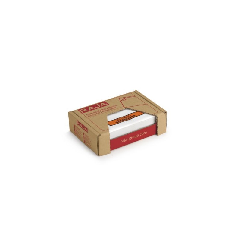 Pochette porte-documents adhésive Documents ci-inclus RAJA Eco 225x165 mm - Paquet de 250