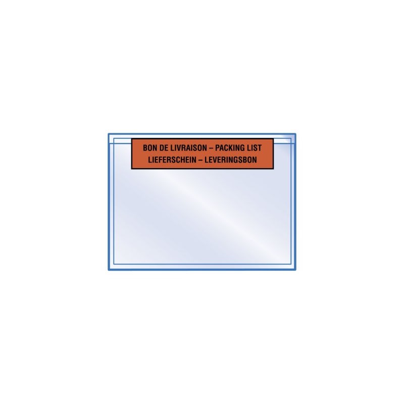 Pochette porte-documents adhésive RAJA Eco bon de livraison (4 langues) 225x165 mm - Paquet de 1000