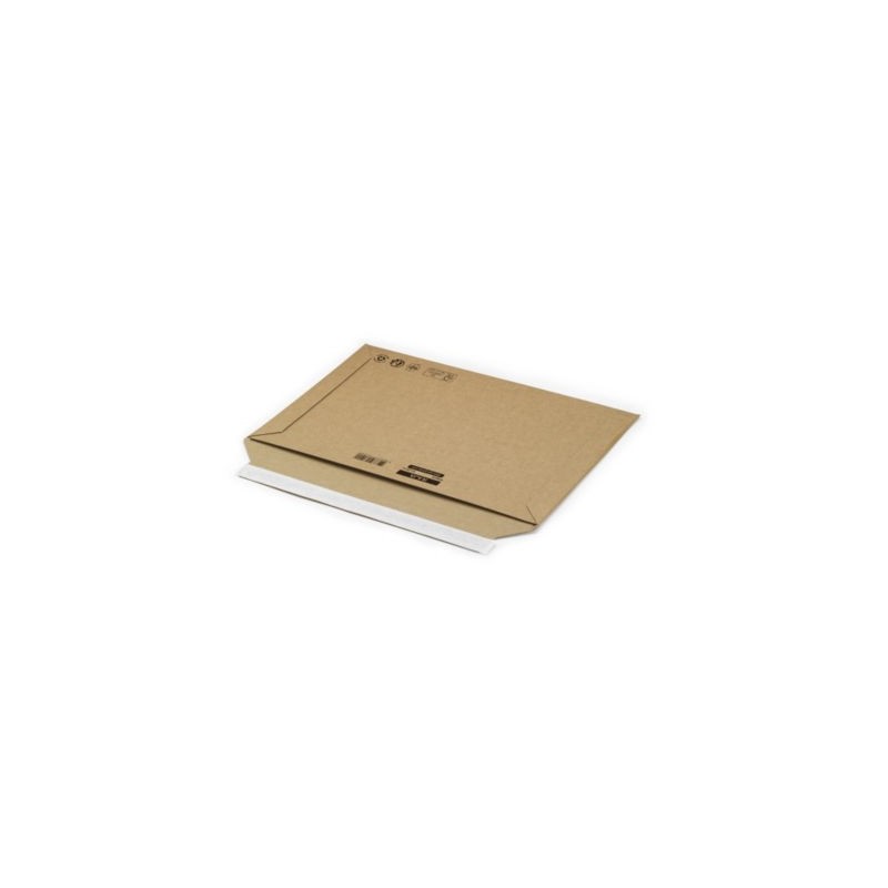 Pochette carton micro-cannelé rigide brune à fermeture adhésive RAJA 36x25 cm - Paquet de 100