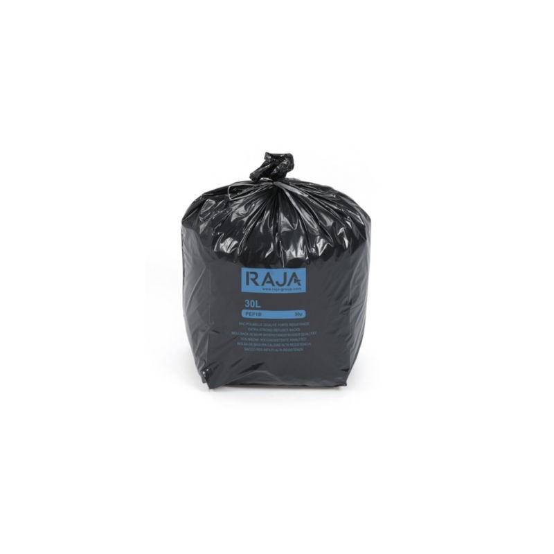 Sac poubelle recyclé qualité industrielle RAJA extra-forte résistance 50 L - Paquet de 200
