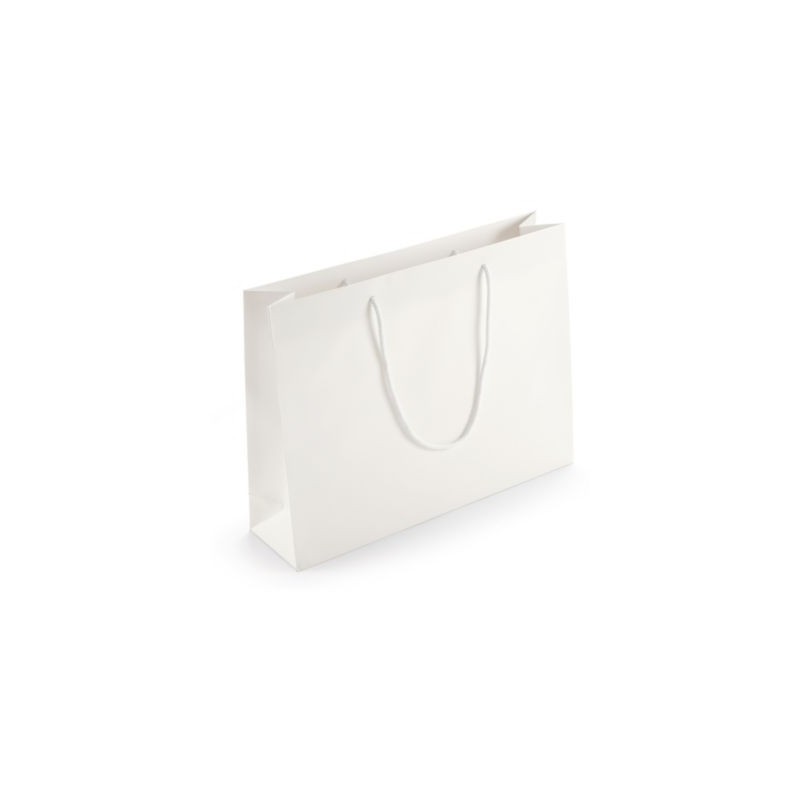 Sac papier pelliculé blanc mat spécial salon 45x35x12 cm - Paquet de 25