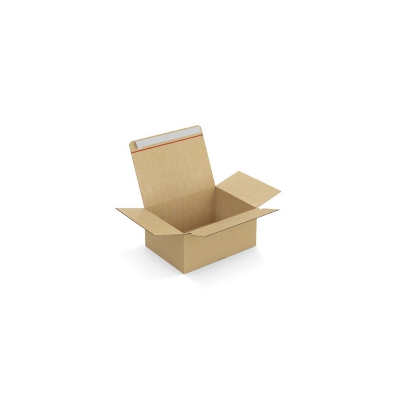 Caisse carton brune simple cannelure montage instantané fermeture adhésive RAJA 39x29x18 cm - Lot de 20