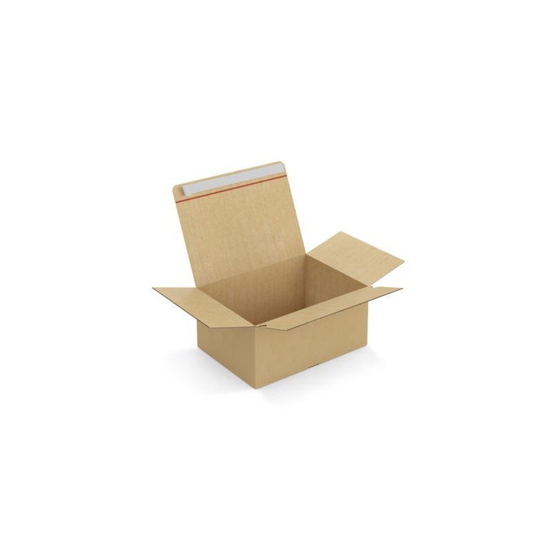 Caisse carton brune simple cannelure montage instantané fermeture adhésive RAJA 43x31x20 cm - Lot de 20