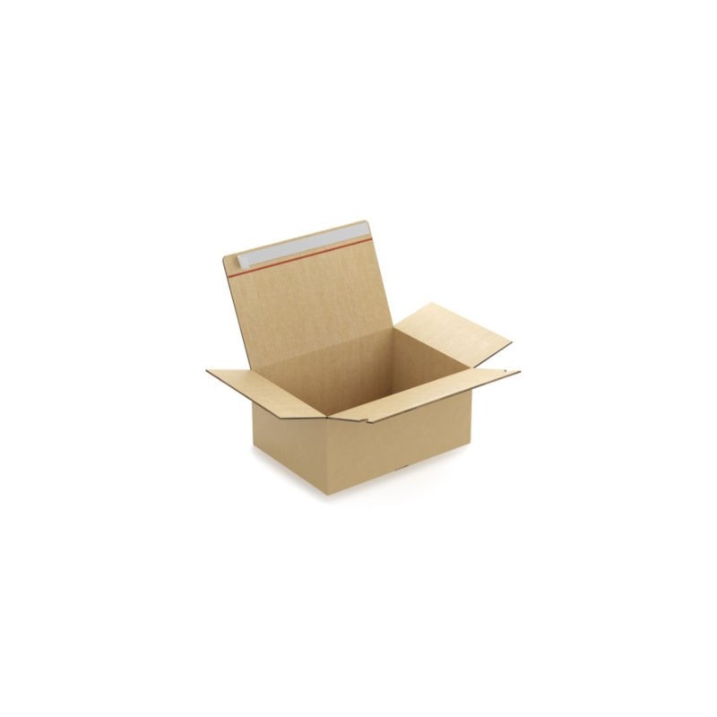 Caisse carton brune double cannelure montage instantané fermeture adhésive RAJA 43x31x20 cm - Lot de 5