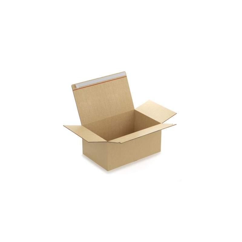 Caisse carton brune double cannelure montage instantané fermeture adhésive RAJA 59x39x28 cm - Lot de 5