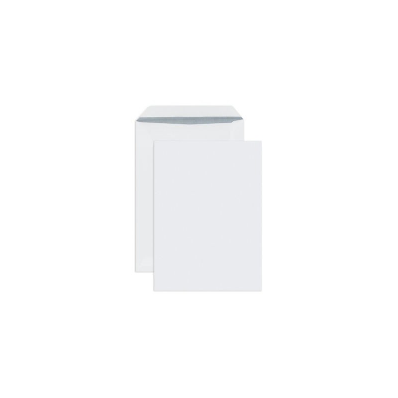 Pochette papier vélin blanc autocollante sans fenêtre C5 - 162x229 mm RAJA - Paquet de 500