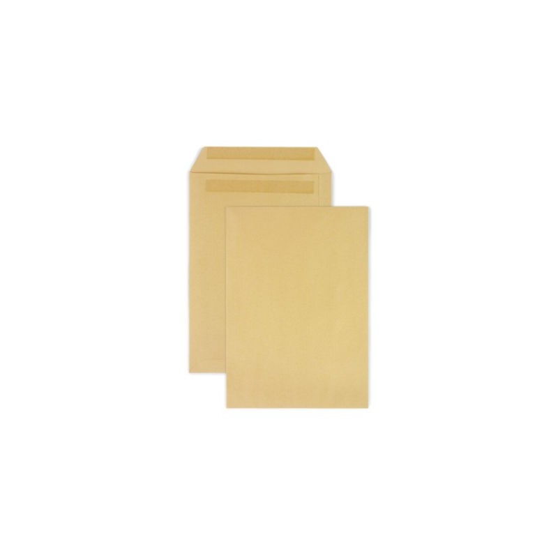 Pochette kraft brune autocollante sans fenêtre C4 - 229x324 mm RAJA - Paquet de 250