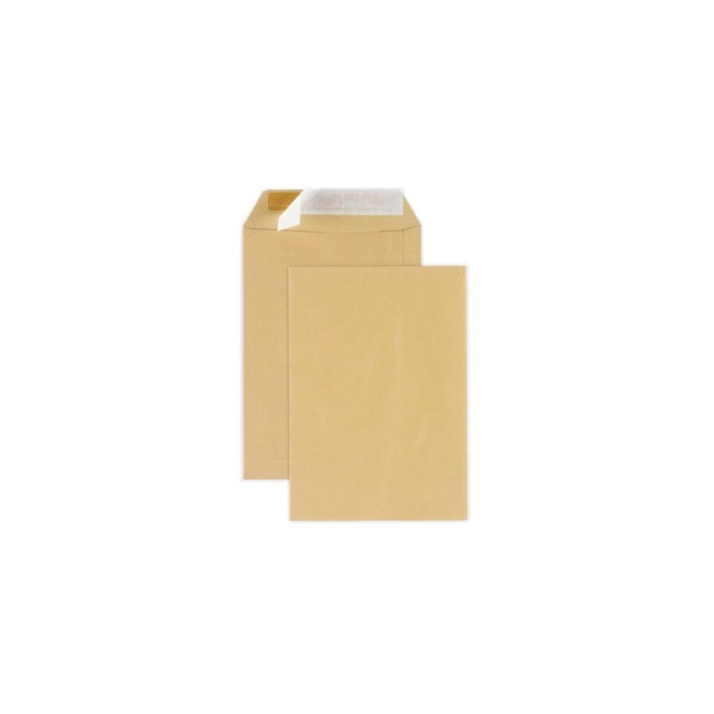 Pochette kraft brune auto-adhésive sans fenêtre B5 - 176x250 mm RAJA - Paquet de 500