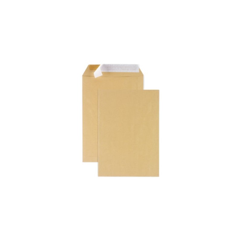 Pochette kraft brune auto-adhésive sans fenêtre C4 - 229x324 mm RAJA - Paquet de 250