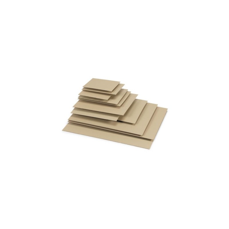 Plaque en carton ondulé simple cannelure 39,5 x 39,5 cm - Paquet de 50