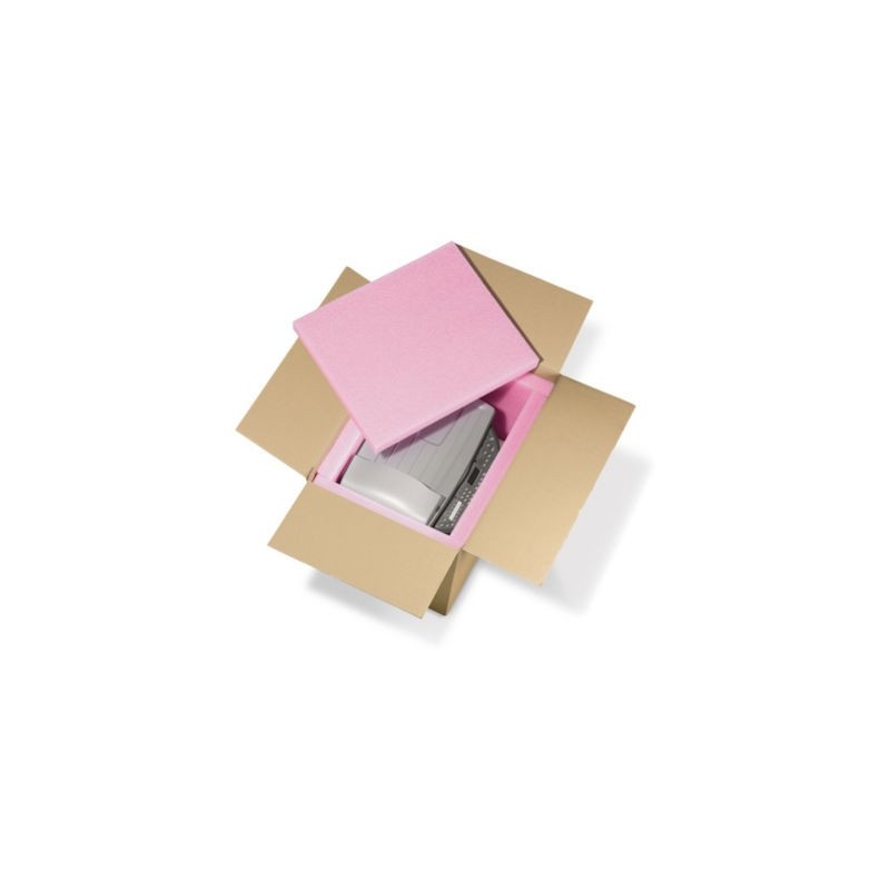 Plaque mousse polyéthylène Rose - antistatique 28 kg/m3 60x40x2,5 cm - Paquet de 25