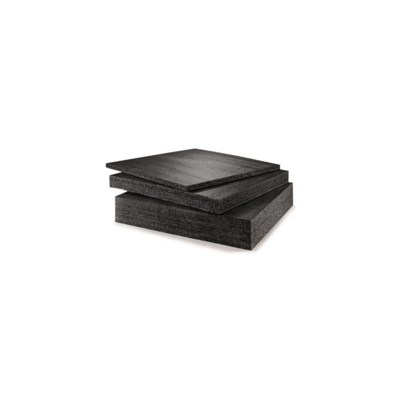 Plaque mousse polyéthylène Noir - haute densité 28 kg/m3 60x60x2,5 cm - Paquet de 40