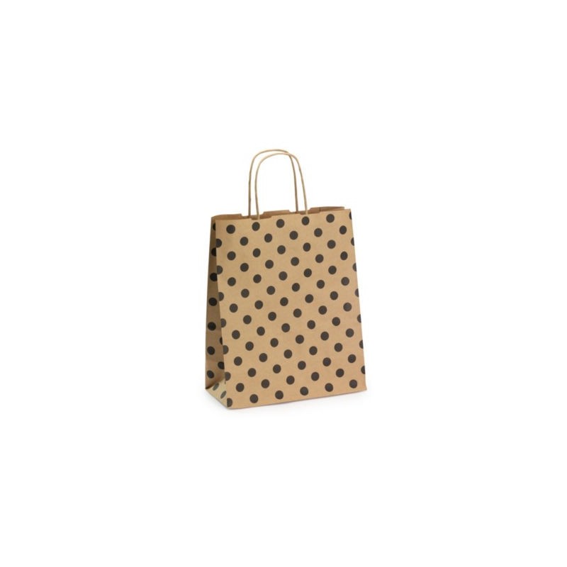Sac kraft fantaisie à poignées torsadées 23 x 30 x 12 cm - Paquet de 50