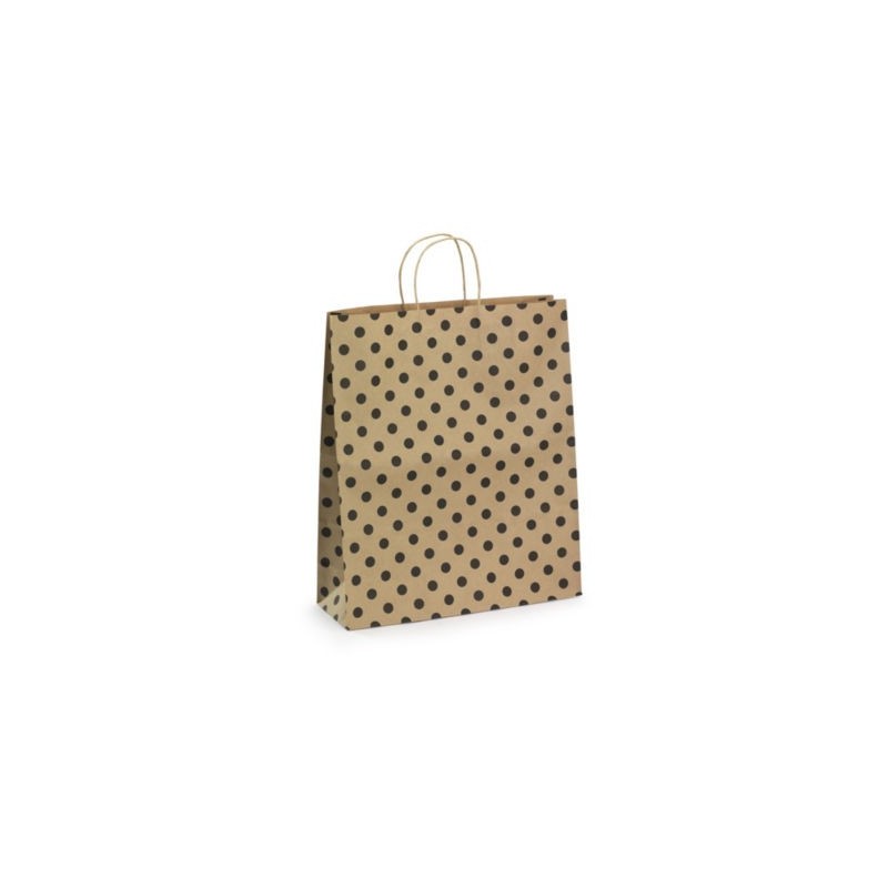 Sac kraft fantaisie à poignées torsadées 34 x 39,5 x 14 cm - Paquet de 50