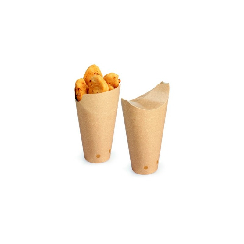 Pot kraft snacking avec rabats - Paquet de 1000