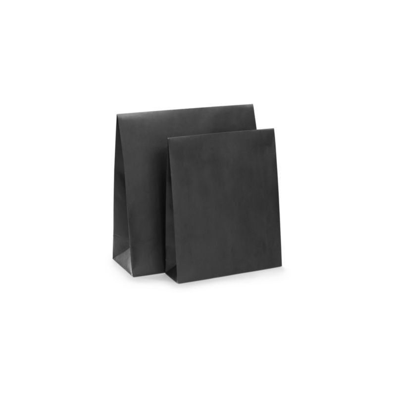 Pochette cadeau kraft noir à fermeture adhésive avec larges soufflets 25 x 30,5 x 7 cm - Paquet de 20
