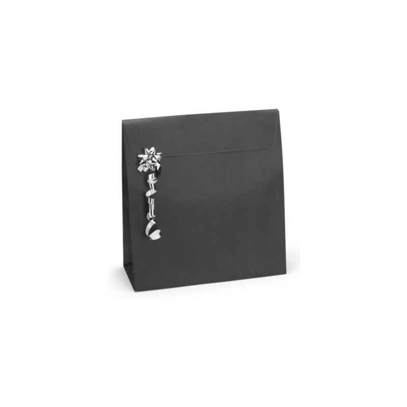 Pochette cadeau kraft noir à fermeture adhésive avec larges soufflets 32,5 x 34,5 x 13 cm - Paquet de 20