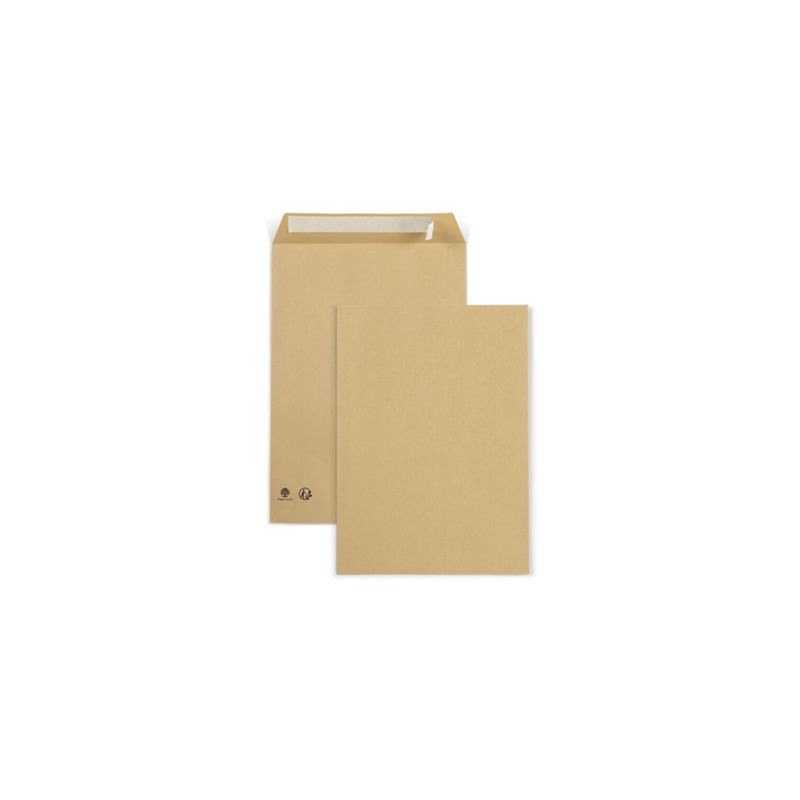 Pochette brune recyclée à fermeture adhésive C4 - 229 x 324 mm RAJA - Paquet de 250