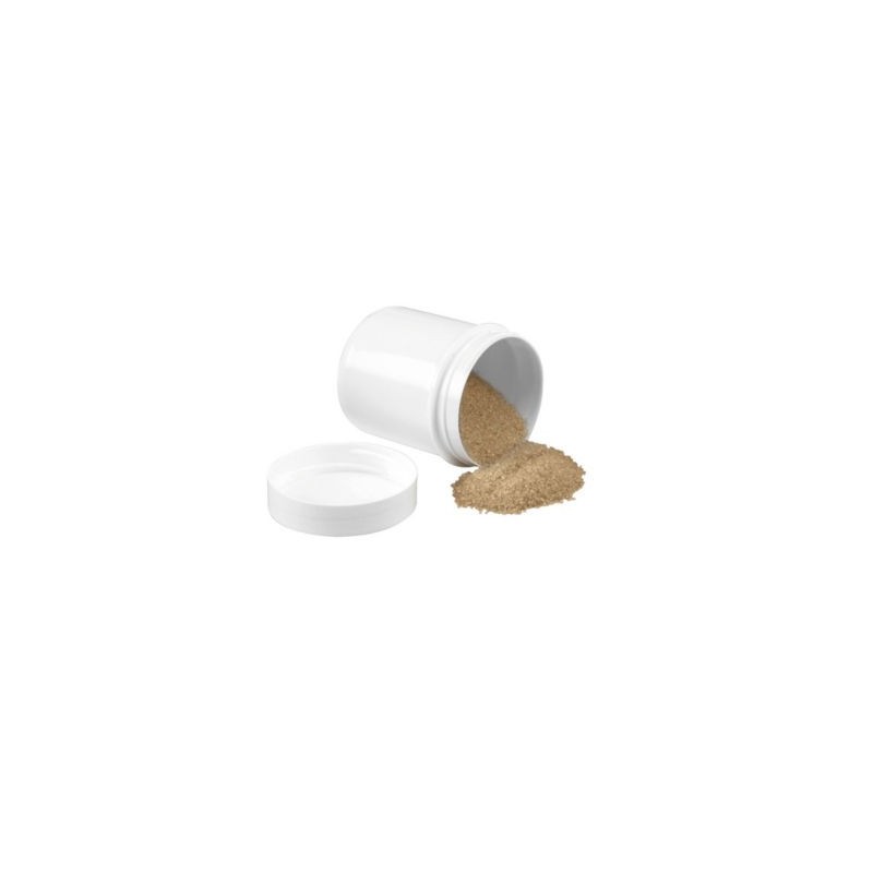 Pot rond blanc opaque à couvercle vissant standard 35 ml - Paquet de 200