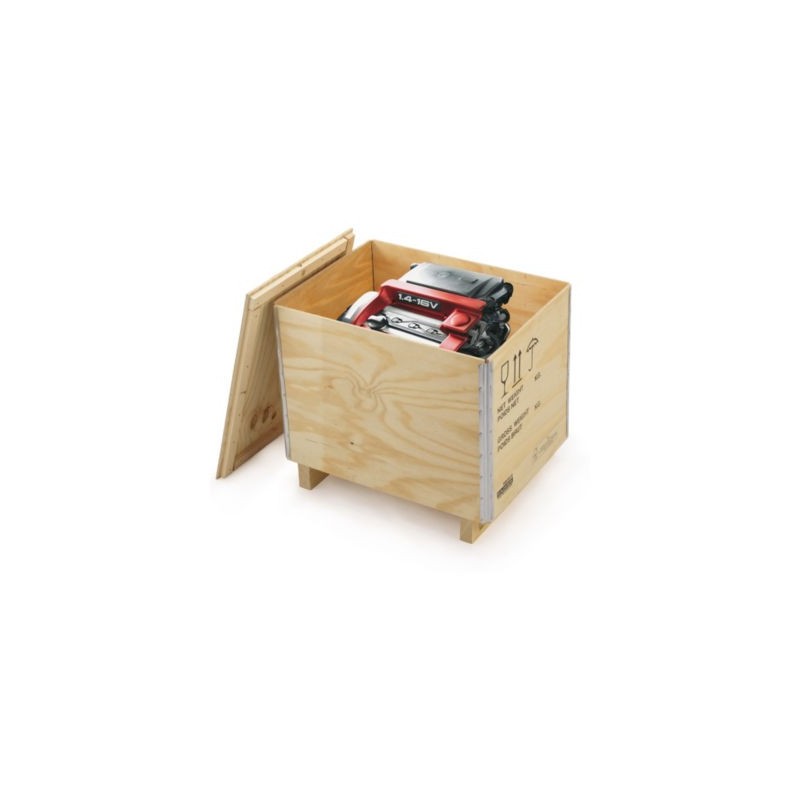 Caisse en bois contreplaqué avec chevron RAJA 60x40x47 cm