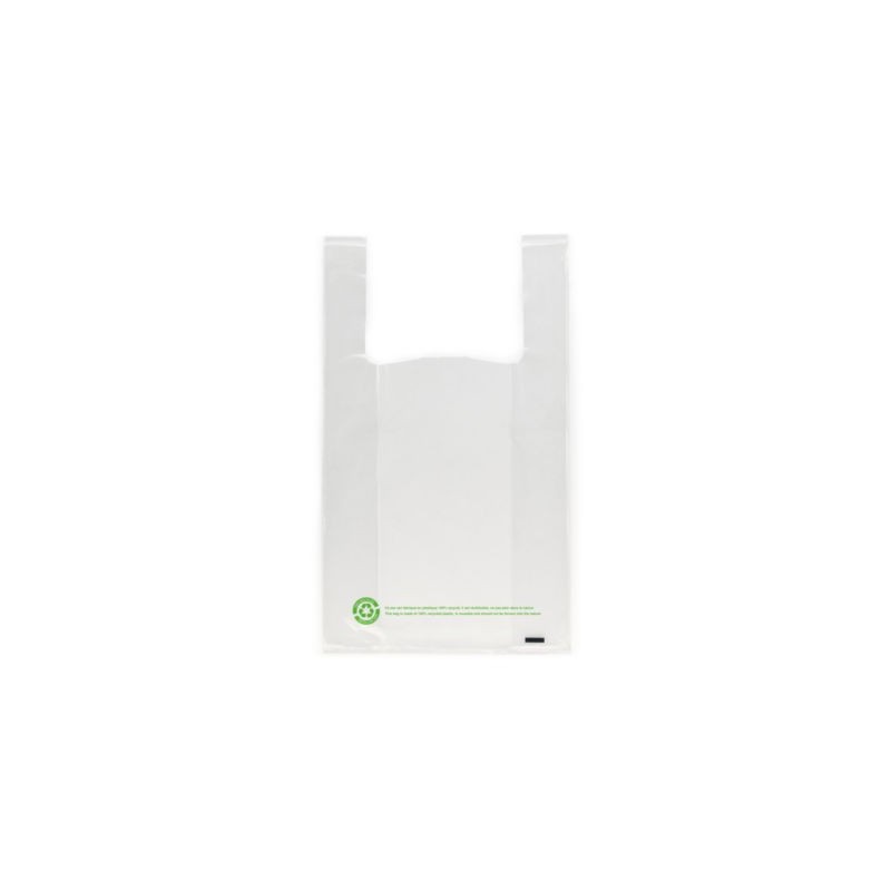 Sac plastique recyclé transparent à bretelles 26 x 45 x 12 cm - Paquet de 450