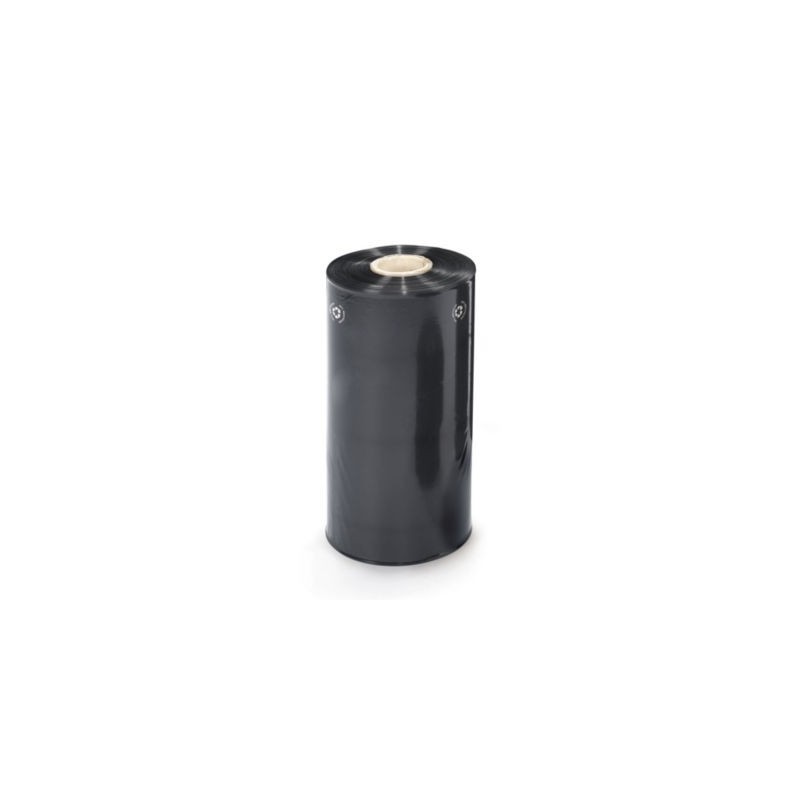 Gaine plastique 50% recyclé noire opaque 100 microns 500 mm x 195 m