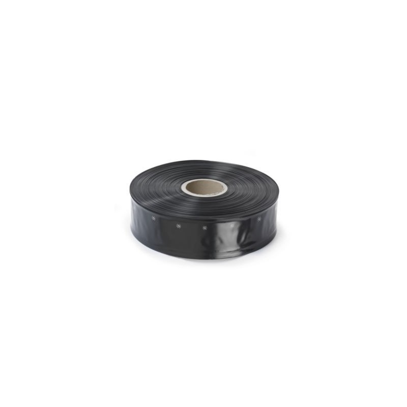 Gaine plastique 50% recyclé noire opaque 100 microns 80 mm x 350 m