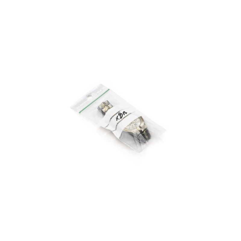 Sachet plastique zip 50% recyclé transparent à bandes blanches 60 microns RAJA 4x6 cm - Paquet de 1000