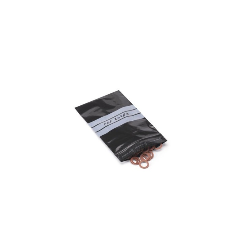 Sachet plastique zip 50% recyclé noir opaque à bandes blanches 60 microns RAJA 16x22 cm - Paquet de 500
