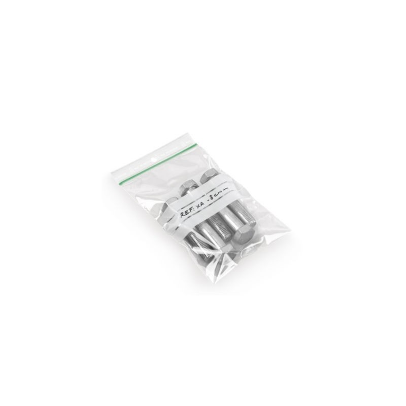 Sachet zip 50% recyclé à bandes blanches 100 microns RAJA 23x32 cm - Paquet de 500