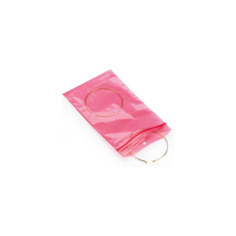 Sachet plastique 50% recyclé zip rose translucide 50 microns 10x15cm - Paquet de 1000