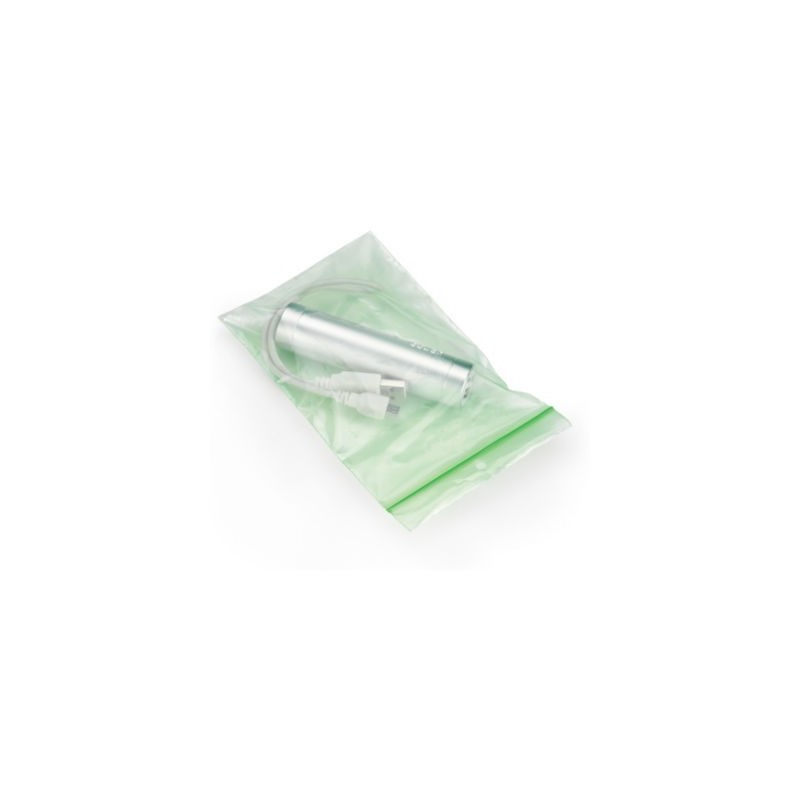 Sachet plastique 50% recyclé zip vert translucide 50 microns 10x15cm - Paquet de 1000