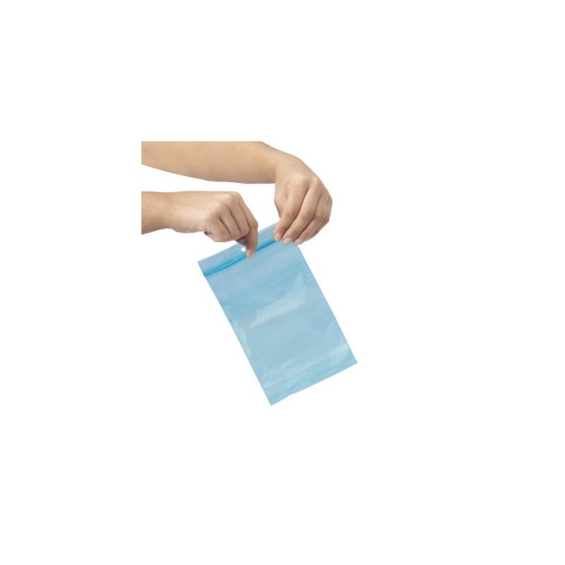 Sachet plastique 50% recyclé zip bleu translucide 50 microns 16x22 cm - Paquet de 1000