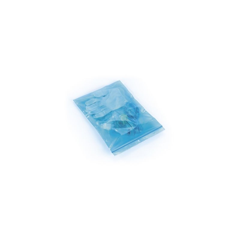 Sachet plastique 50% recyclé zip bleu translucide 50 microns 23x32 cm - Paquet de 1000