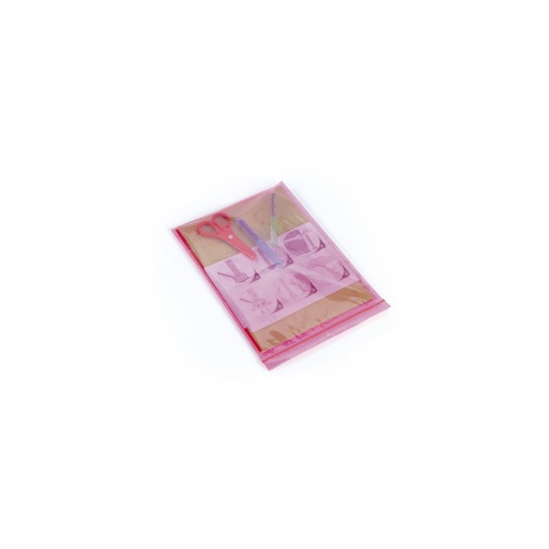 Sachet plastique 50% recyclé zip rose translucide 50 microns 23x32 cm - Paquet de 1000
