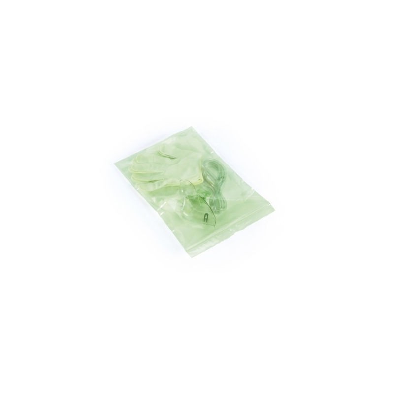 Sachet plastique 50% recyclé zip vert translucide 50 microns 23x32 cm - Paquet de 1000