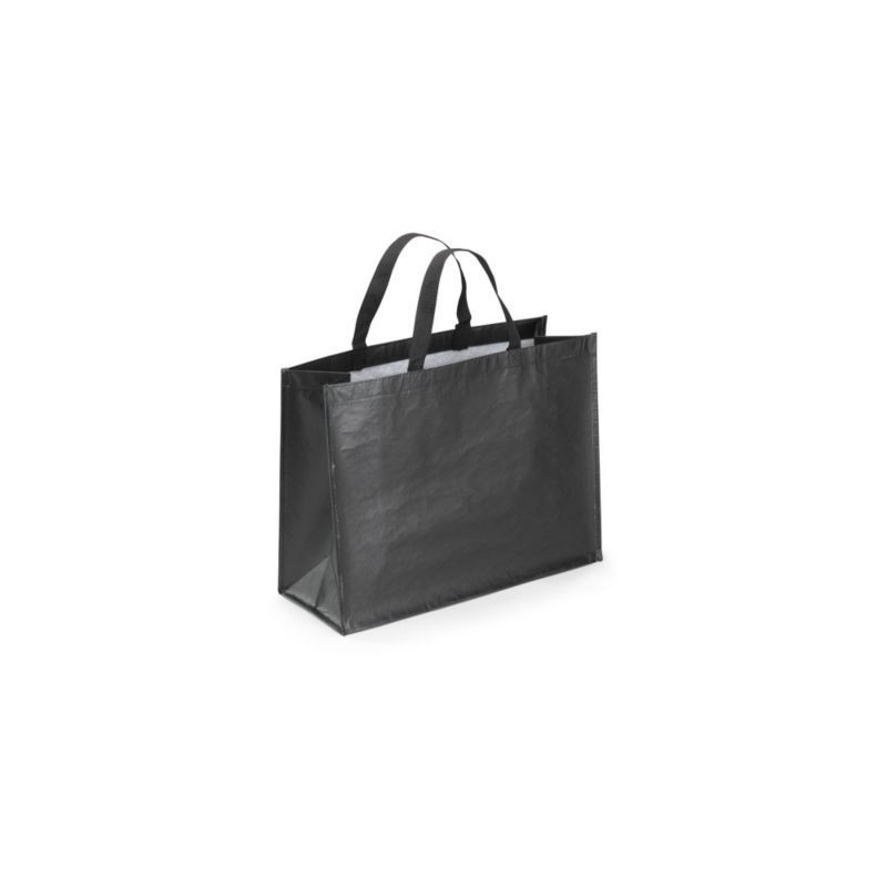 Sac PET 80% recyclé tissé noir 45 x 35 x 18 cm - Paquet de 10
