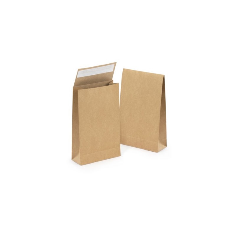 Pochette cadeau kraft recyclé à fermeture adhésive 14 x 23 x 5,5 cm - Paquet de 50