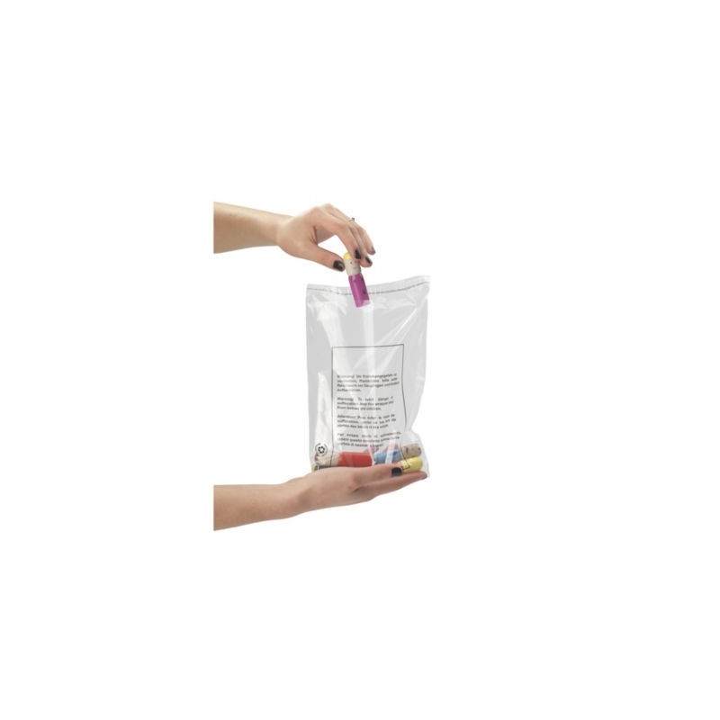 Sachet plastique 75% recyclé liassé transparent message sécurité enfants à fermeture adhésive 16.5x22 cm - Paquet de 1000