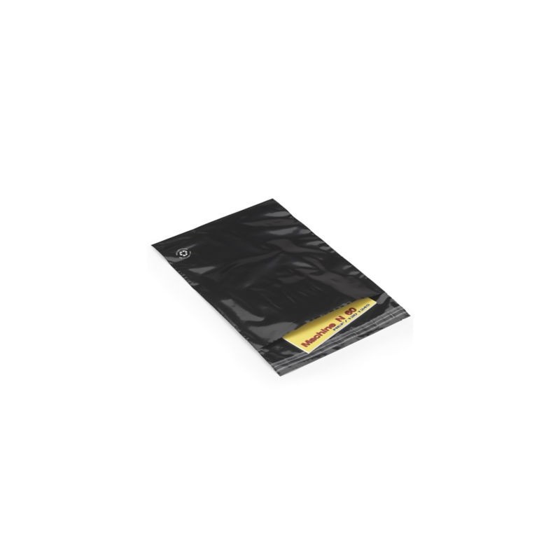 Sachet plastique recyclé noir opaque à fermeture adhésive 16 x 22 cm - Paquet de 1000