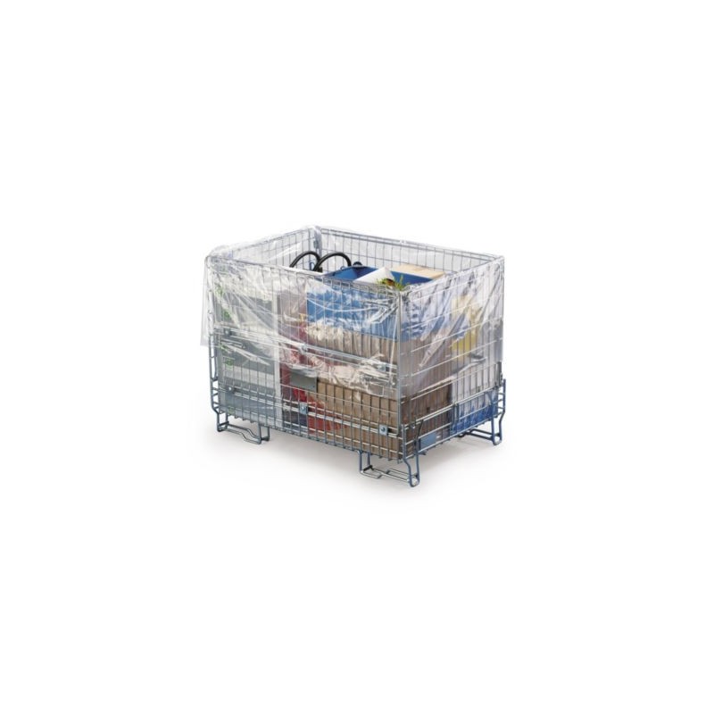 Sachet plastique recyclé à soufflets transparent 50 microns RAJA 120 x 230 x 80 cm - Paquet de 50