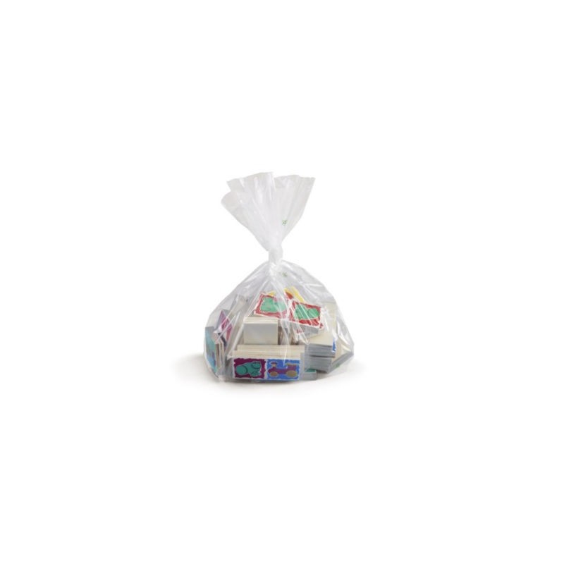 Sachet plastique 50% recyclé à soufflets transparent 50 microns RAJA 18x30x9 cm - Paquet de 1000