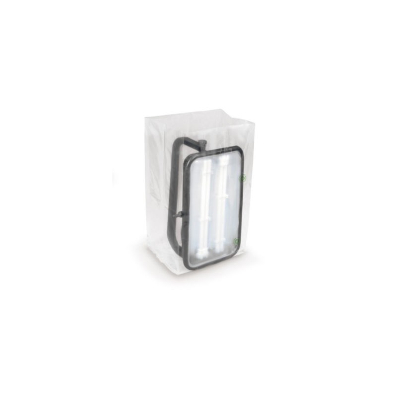 Sachet plastique recyclé à soufflets transparent 50 microns RAJA 20 x 40 x 10 cm - Paquet de 1000