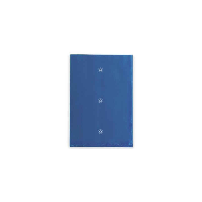 Sachet plastique 50% recyclé bleu translucide 80 microns 22,5x33 cm - Paquet de 1000