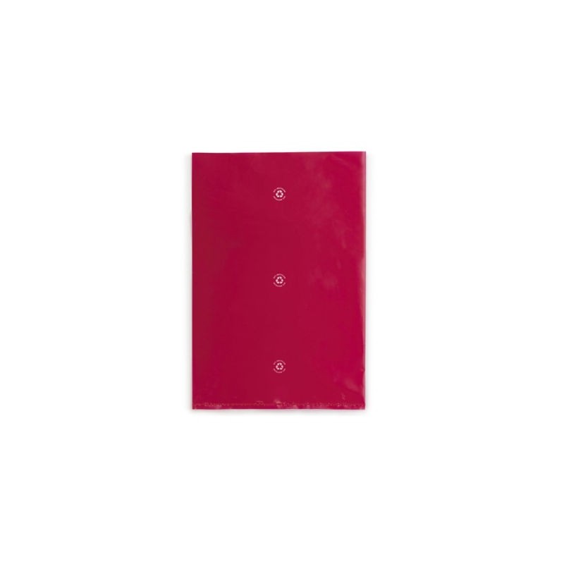 Sachet plastique 50% recyclé rose translucide 80 microns 22,5x33 cm - Paquet de 1000