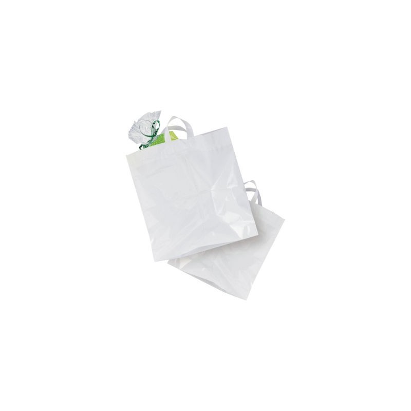 Sac plastique recyclé à poignées souples 60 x 55 x 10 cm - Paquet de 250