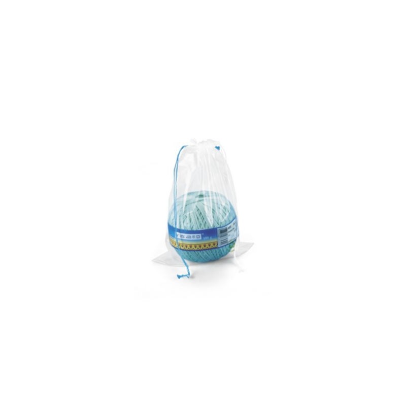 Sachet plastique 50% recyclé transparent à cordelettes 15x21 cm - Paquet de 1000