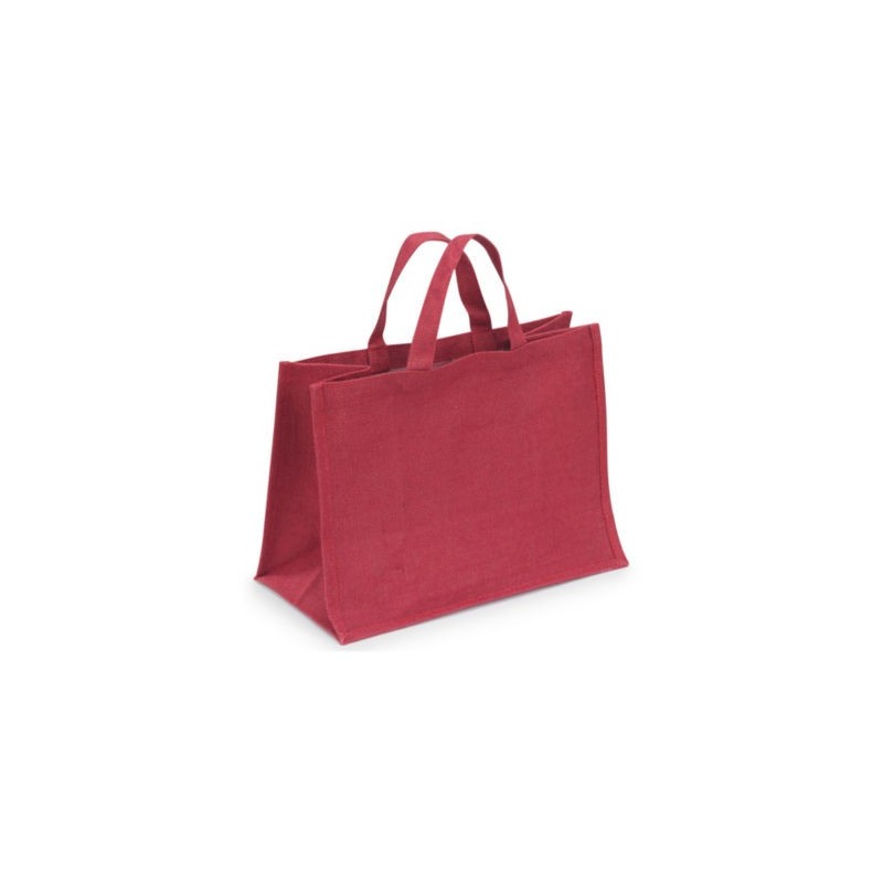 Sac en toile de jute bordeaux 36 x 27 x 20 cm - Paquet de 10